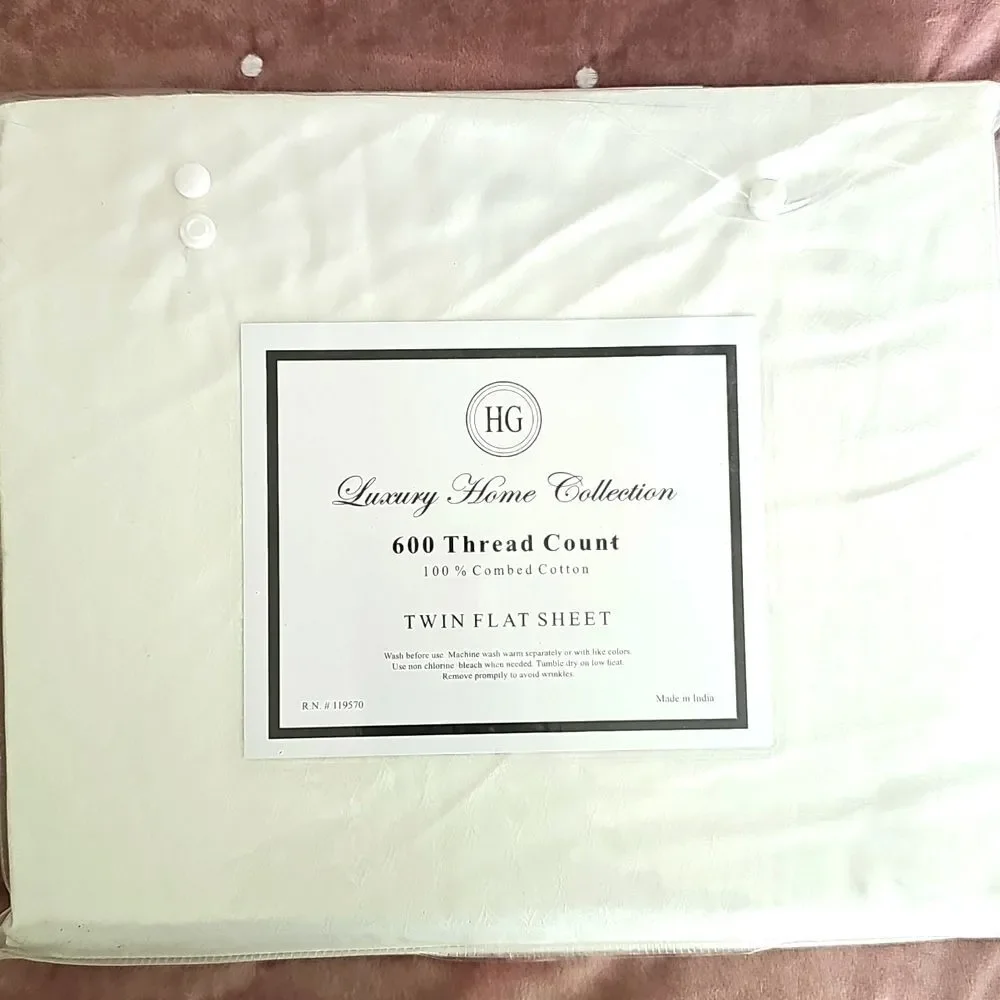 NWT Hotel Gramercy 600 Thread Count Flat Sheet, White, Size TWIN